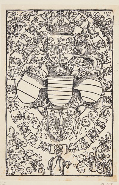Herb Maksymiliana I jako króla Rzymian autorstwa Albrecht Dürer