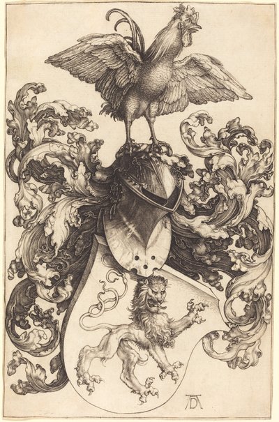 Herb z lwem i kogutem autorstwa Albrecht Dürer