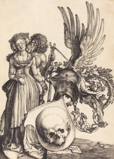 Herb z czaszką, 1503. autorstwa Albrecht Dürer