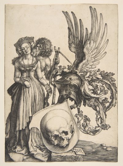 Herb z czaszką, 1503. autorstwa Albrecht Dürer