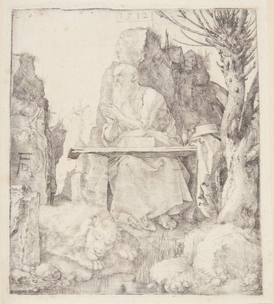 Święty Hieronim przy zwiędłej wierzbie autorstwa Albrecht Dürer