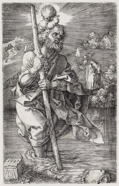 Święty Krzysztof, spoglądający w prawo autorstwa Albrecht Dürer