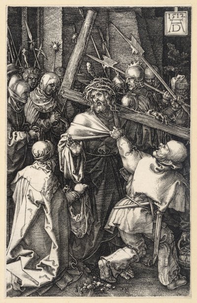 Cierpiący Chrystus przy kolumnie biczowania (Pasja w rycinach miedziorytowych) autorstwa Albrecht Dürer