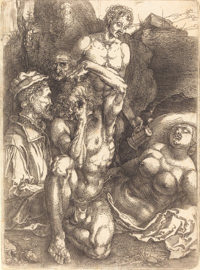 Zdesperowany człowiek, prawdopodobnie 15141515. autorstwa Albrecht Dürer