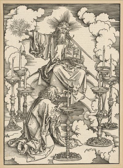 Wizja siedmiu świeczników (Apokalipsa) autorstwa Albrecht Dürer