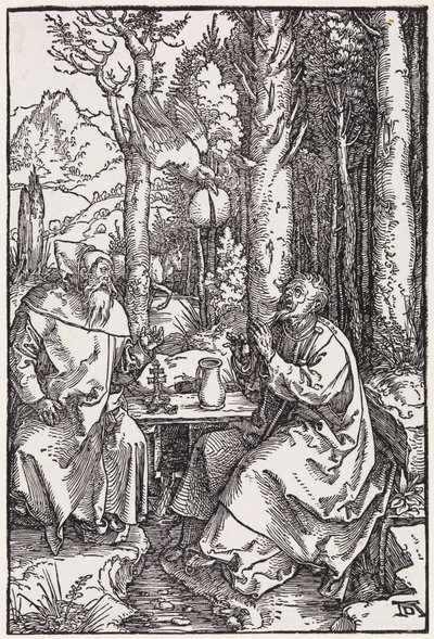 Święci pustelnicy Antoni i Paweł autorstwa Albrecht Dürer