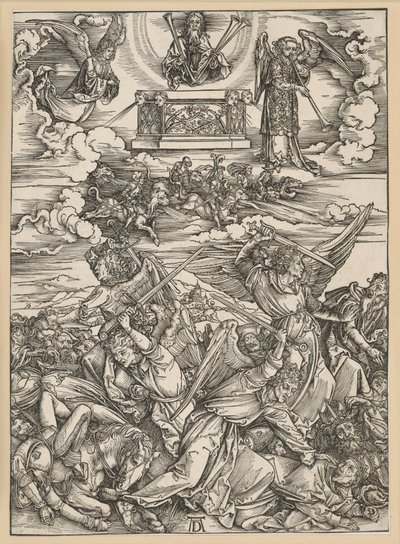 Czterej aniołowie zemsty (Apokalipsa) autorstwa Albrecht Dürer