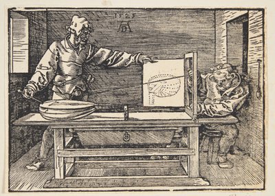 Rysownik rysujący lutnię autorstwa Albrecht Dürer