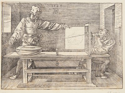 Rysownik rysujący lutnię autorstwa Albrecht Dürer