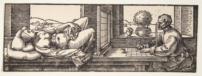 Rysownik rysujący akt autorstwa Albrecht Dürer