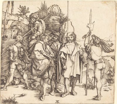 Pięciu żołnierzy i Turk na koniu autorstwa Albrecht Dürer