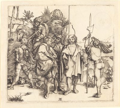 Pięciu żołnierzy i Turk na koniu autorstwa Albrecht Dürer