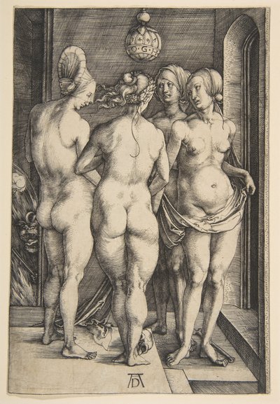 Cztery nagie kobiety, 1497. autorstwa Albrecht Dürer