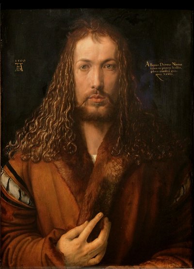 niemiecki: Selbstbildnis im Pelzrock Autoportret z futrzanym obszyciem autorstwa Albrecht Dürer
