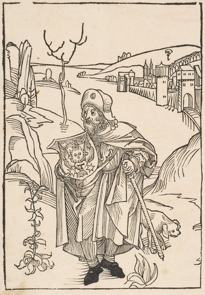 Gerson jako pielgrzym, frontyspis do Gersonis Opera, 1489.n.d. autorstwa Albrecht Dürer