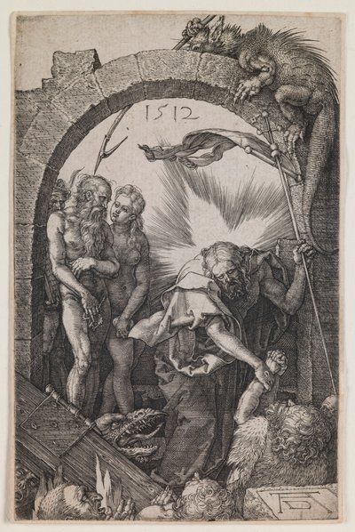 Harrowing of Hell, z serii „Grawerowana pasja” autorstwa Albrecht Dürer