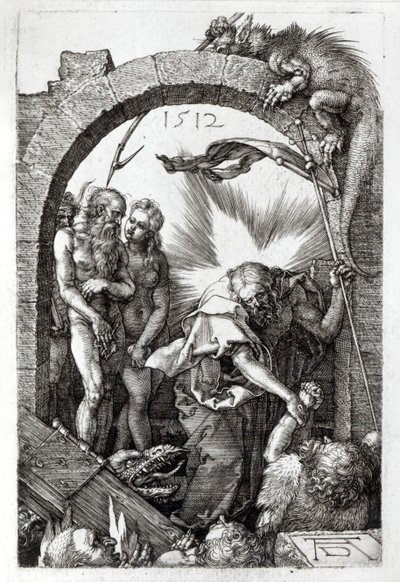 Bronowanie piekła lub zstąpienie Chrystusa do otchłani, 1512 r autorstwa Albrecht Dürer