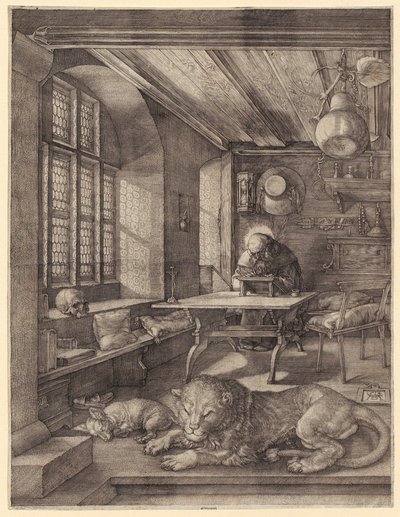 Święty Hieronim w gablocie autorstwa Albrecht Dürer