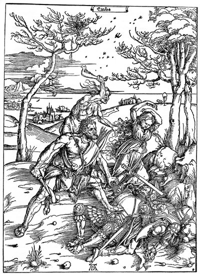 Herkules zabija Molionides, c1496-1498, 1936 autorstwa Albrecht Dürer