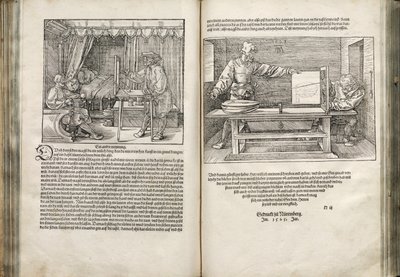 Ilustracja z Czterech ksiąg o proporcjach ludzkich, 1528 autorstwa Albrecht Dürer