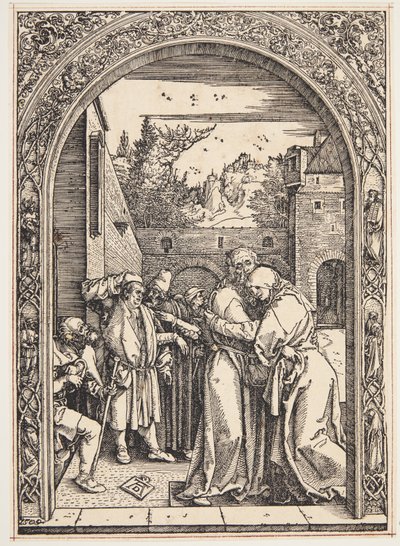 Joachim i św. Ann spotykają się przy Złotej Bramie autorstwa Albrecht Dürer