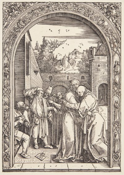 Joachim i św. Ann spotykają się przy Złotej Bramie autorstwa Albrecht Dürer