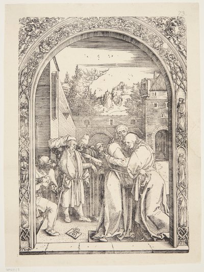 Joachim i św. Ann spotykają się przy Złotej Bramie autorstwa Albrecht Dürer