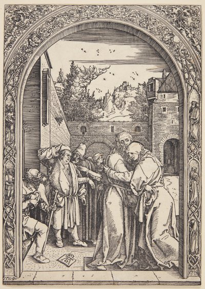 Joachim i św. Ann spotykają się przy Złotej Bramie autorstwa Albrecht Dürer