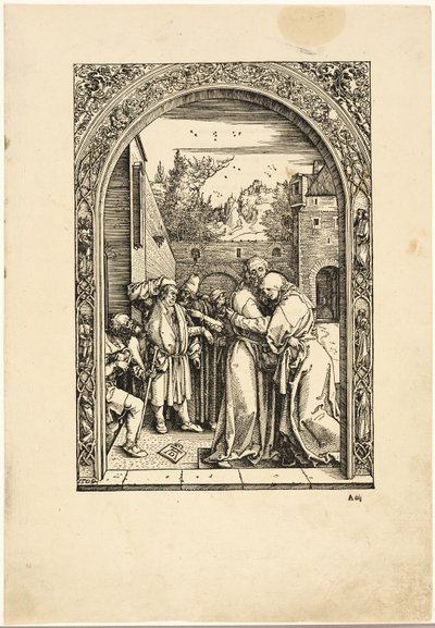 Joachim i św. Anna spotykają się przy Złotej Bramie, z „Życia Dziewicy” autorstwa Albrecht Dürer