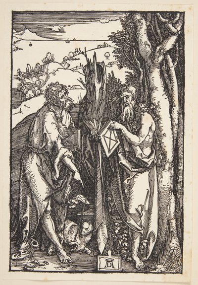 Jana Chrzciciela i św. Onufrego na pustyni autorstwa Albrecht Dürer