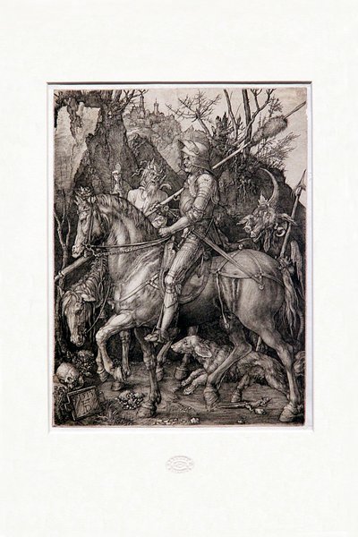 Rycerz, śmierć i diabeł autorstwa Albrecht Dürer