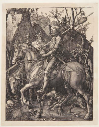 Rycerz, śmierć i diabeł autorstwa Albrecht Dürer
