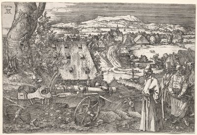 Krajobraz z armatą, 1518. autorstwa Albrecht Dürer