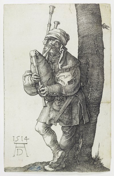 Grający na dudach (Bartsch 91) autorstwa Albrecht Dürer
