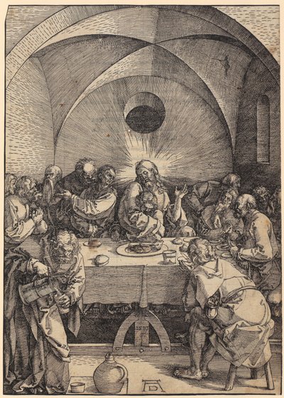 Ostatnia Wieczerza, arkusz 2 z cyklu „Wielka Pasja” autorstwa Albrecht Dürer