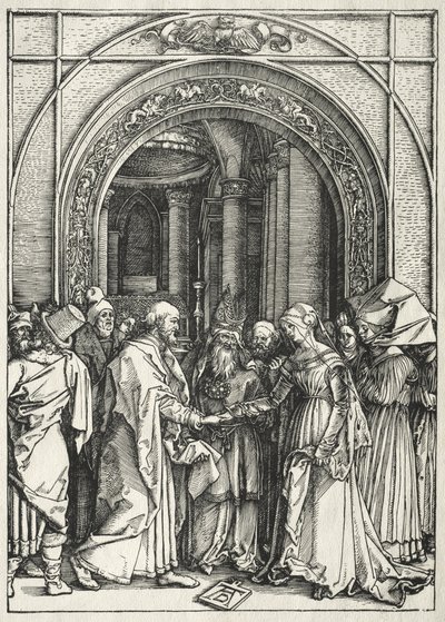 Życie Najświętszej Maryi Panny: Ślub Najświętszej Maryi Panny i św. Józefa autorstwa Albrecht Dürer