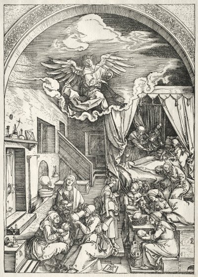 Życie Dziewicy: Narodzenia Najświętszej Marii Panny, 1504-1505. autorstwa Albrecht Dürer