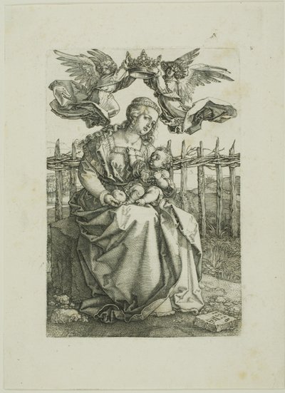 Madonna ukoronowana przez dwa anioły autorstwa Albrecht Dürer