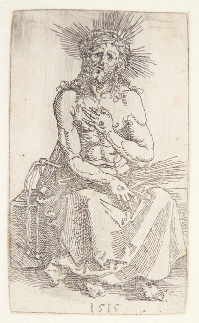 Człowiek boleści, siddende autorstwa Albrecht Dürer