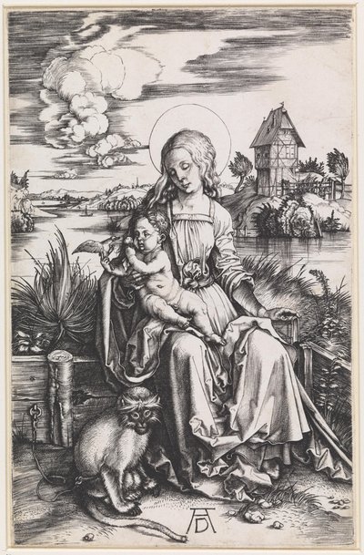 Maria z Dzieciątkiem i małpką autorstwa Albrecht Dürer