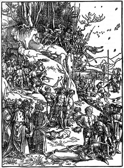 Męczeństwo dziesięciu tysięcy chrześcijan na górze Ararat, 1495-1497, 1936 autorstwa Albrecht Dürer