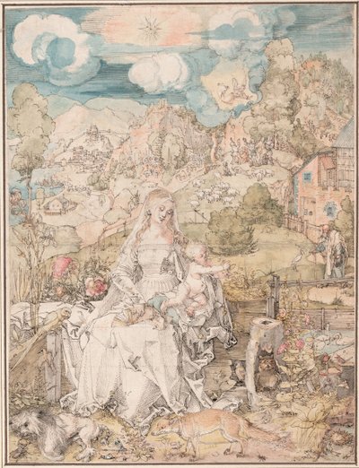 Maryja wśród mnóstwa zwierząt, ok. 1503 autorstwa Albrecht Dürer