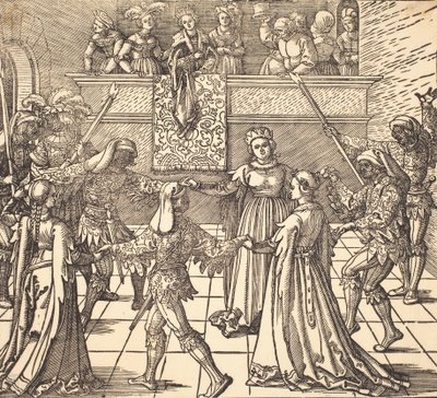Taniec maskaradowy z pochodniami, ok. 1930 r. 1516. autorstwa Albrecht Dürer
