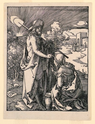 Noli me Tangere (Chrystus ukazujący się Marii Magdalenie), z serii Mała pasja autorstwa Albrecht Dürer