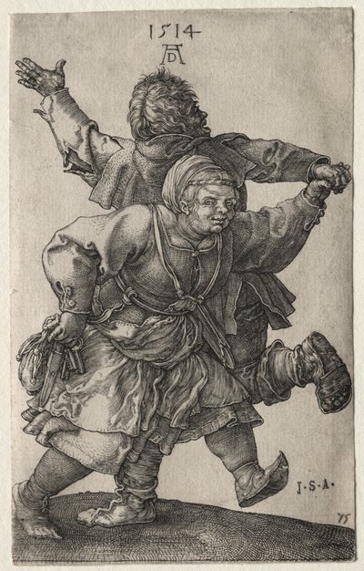 Tańcząca para chłopów autorstwa Albrecht Dürer