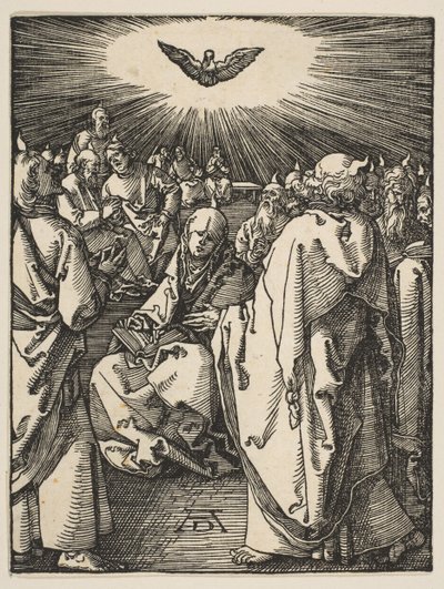 Pięćdziesiątnica, z Małej pasji, ca. 1510. autorstwa Albrecht Dürer