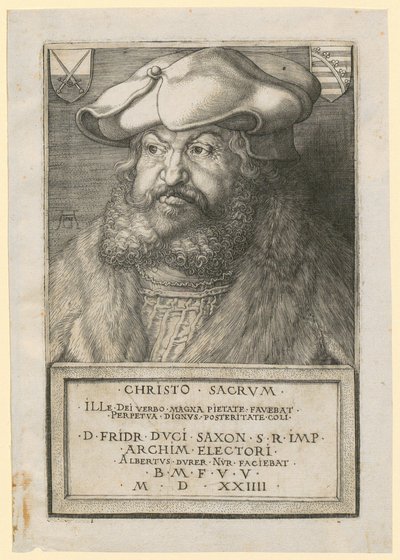 Portret Fryderyka Mądrego, księcia elektoratu Saksonii autorstwa Albrecht Dürer