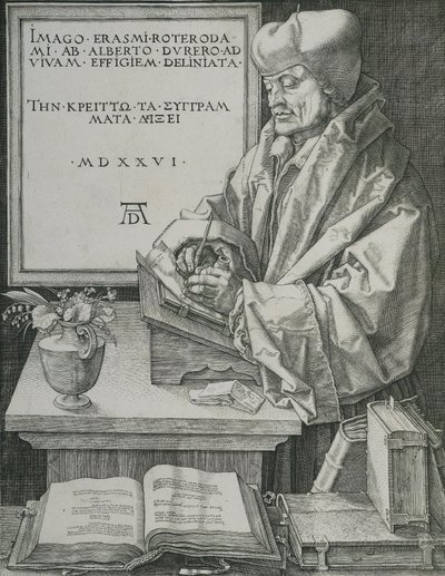 Portret Erazma, 1526 autorstwa Albrecht Dürer