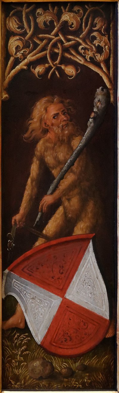 Porträt von Oswolt Krel: "Sylvan Men" mit Wappenschildern von Agathe von Esendorf autorstwa Albrecht Dürer