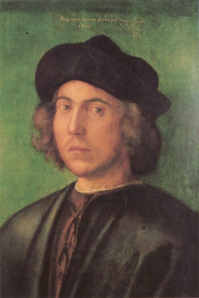 Portret młodego mężczyzny
















 na zielonym tle autorstwa Albrecht Dürer